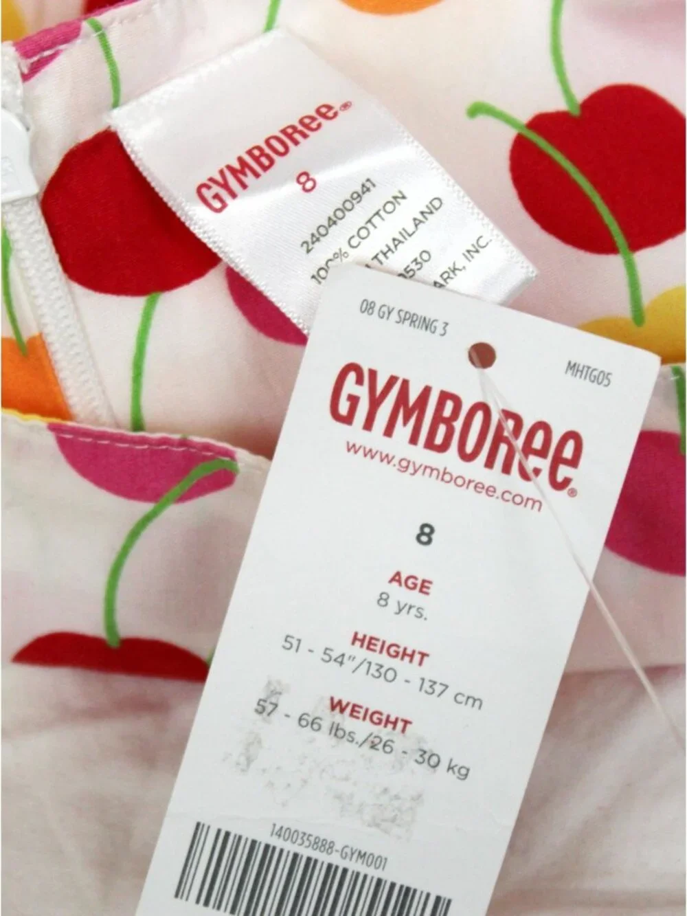 2008 Gymboree Cherry Baby Doll Shirt sz 8 Print Tank Top Ruffle Straps Summer
